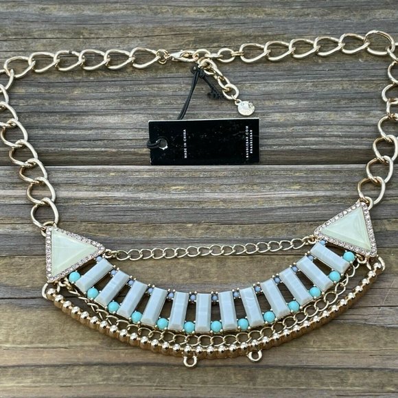 Baublebar Women Necklace Rope Chunky Statement Gold Tone Necklace Jewelry - Picture 2 of 9